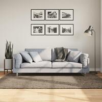 Gulvtæppe ISTAN 140x200 cm lang luv skinnende look grå