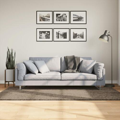 Gulvtæppe ISTAN 100x200 cm lang luv skinnende look grå