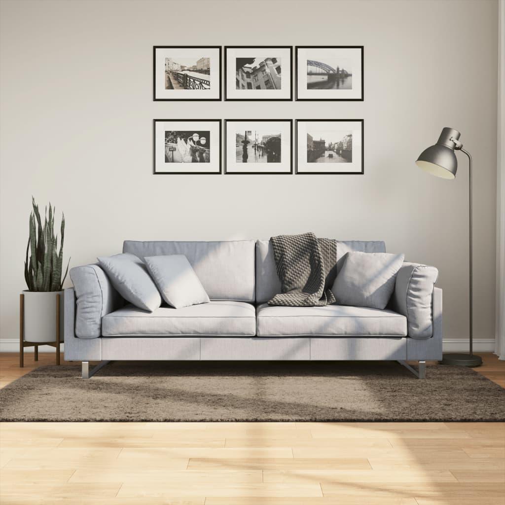 Gulvtæppe ISTAN 100x200 cm lang luv skinnende look grå