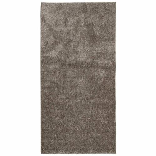 Gulvtæppe ISTAN 100x200 cm lang luv skinnende look grå