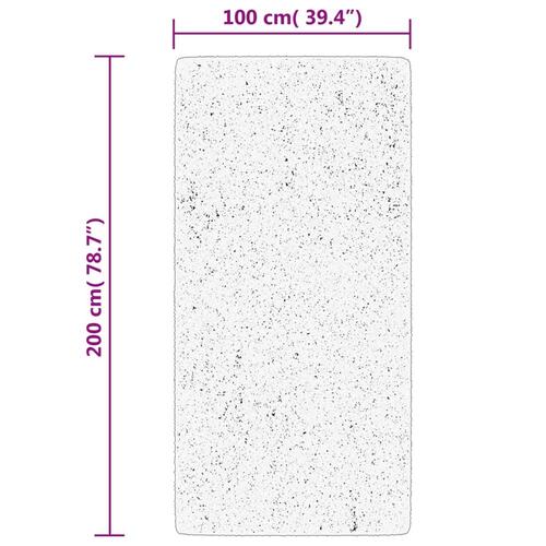 Gulvtæppe ISTAN 100x200 cm lang luv skinnende look grå