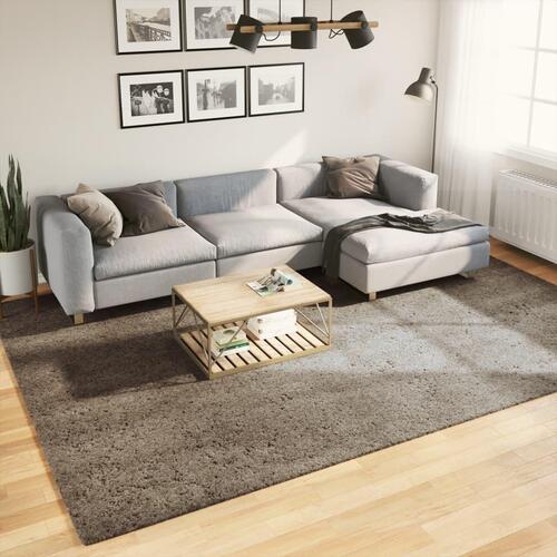 Gulvtæppe ISTAN 240x340 cm lang luv skinnende look grå