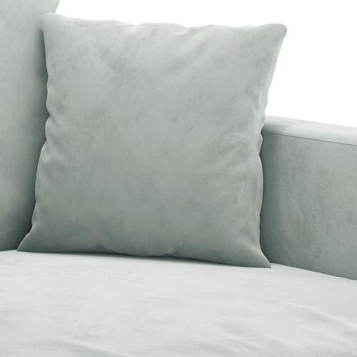 Sofasæt 4 dele med hynder velour lysegrå