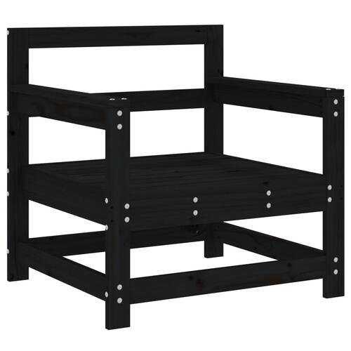 Havestole 2 stk. massivt fyrretræ sort