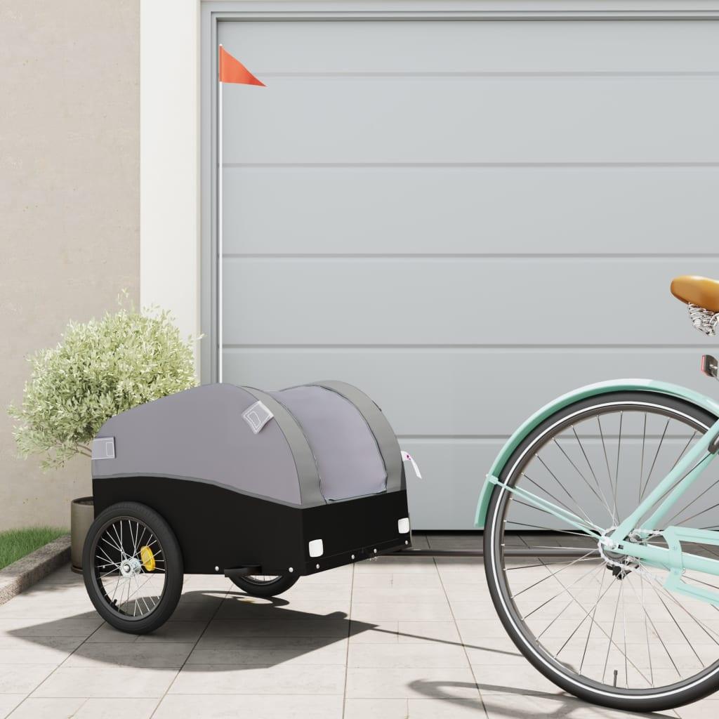Cykelanhænger 30 kg jern sort og grå