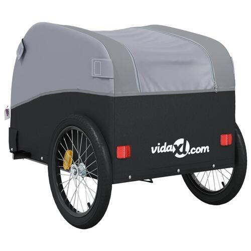 Cykelanhænger 30 kg jern sort og grå