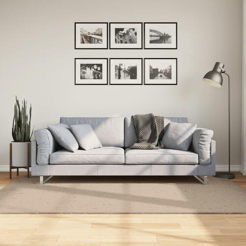 Gulvtæppe HUARTE 140x200 cm kort luv og vaskbart sandfarvet