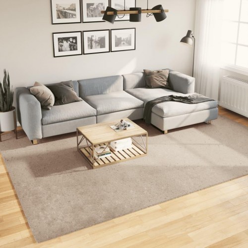 Gulvtæppe HUARTE 240×340 cm - kort luv, vaskbart, sandfarvet