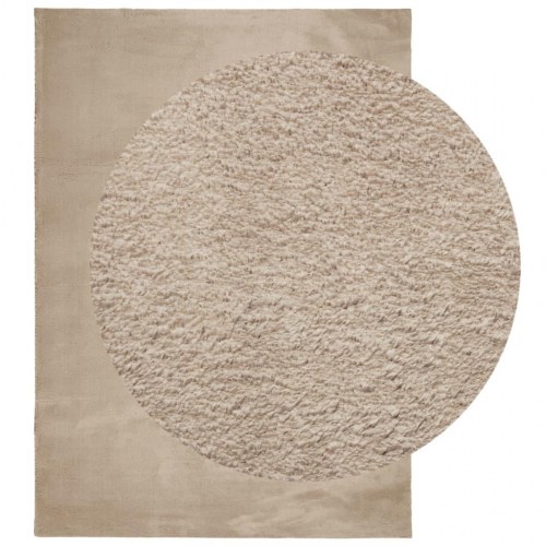 Gulvtæppe HUARTE 240×340 cm - kort luv, vaskbart, sandfarvet