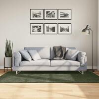 Gulvtæppe HUARTE 100x200 cm kort luv og vaskbart skovgrøn