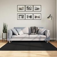 Gulvtæppe HUARTE 160x160 cm kort luv og vaskbart sort