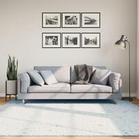 Gulvtæppe HUARTE 200x200 cm kort luv og vaskbart blå