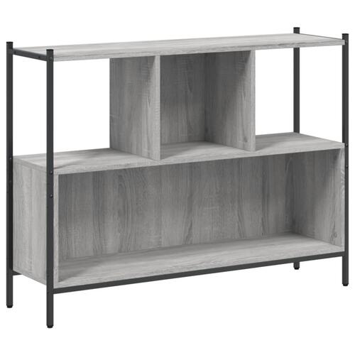 Bogreol 102x28x77,5 cm konstrueret træ grå sonoma-eg