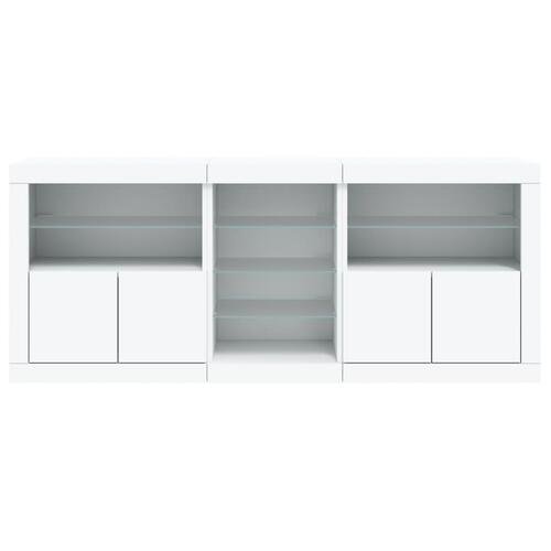 Skænk med LED-lys 181,5x37x67 cm hvid