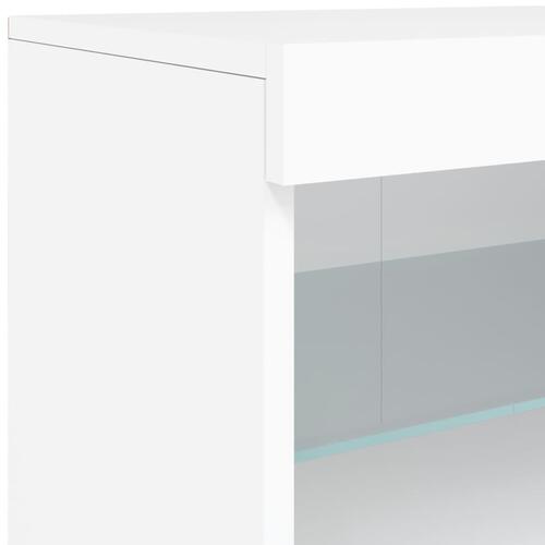 Skænk med LED-lys 283x37x67 cm hvid