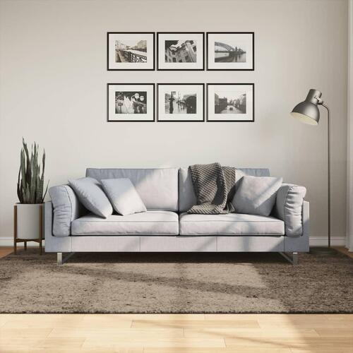 Gulvtæppe ISTAN 160x230 cm lang luv skinnende look grå