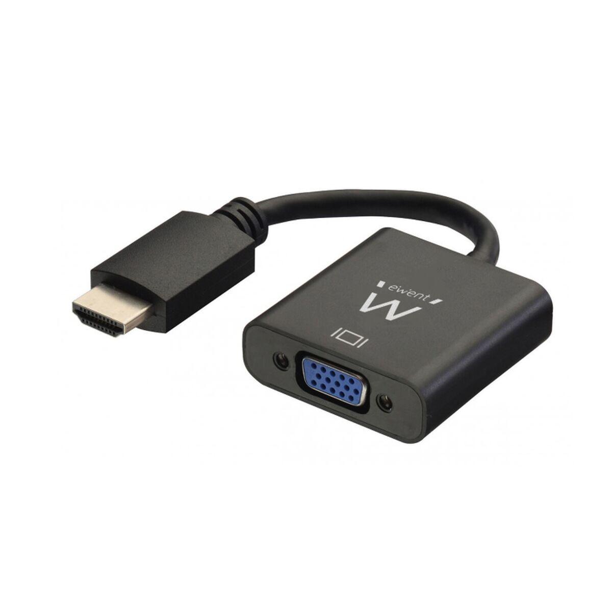 HDMI til VGA med lydadapter Ewent EW9864 0,23 m Sort