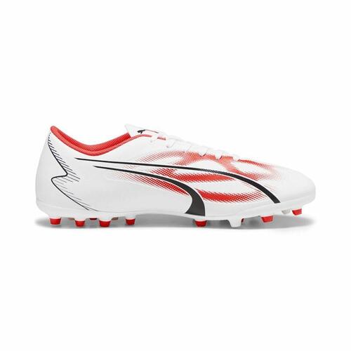 Voksen fodboldstøvler Puma Ultra Play MG Hvid Rød 42.5