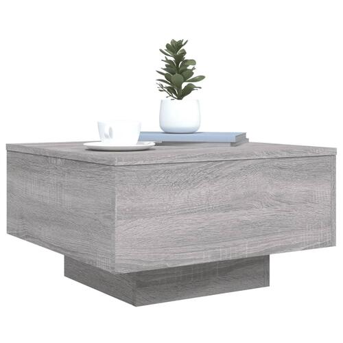 Sofabord 55x55x31 cm konstrueret træ grå sonoma-eg