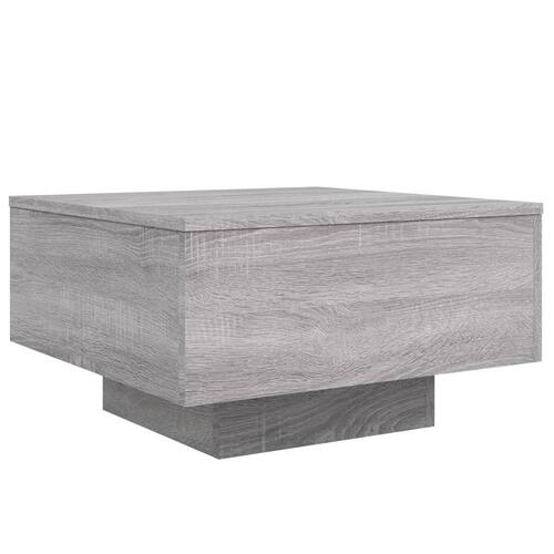 Sofabord 55x55x31 cm konstrueret træ grå sonoma-eg