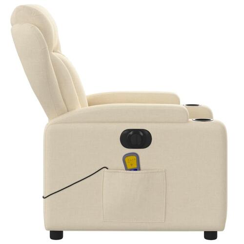 Eldrevet massagestol stof cremefarvet