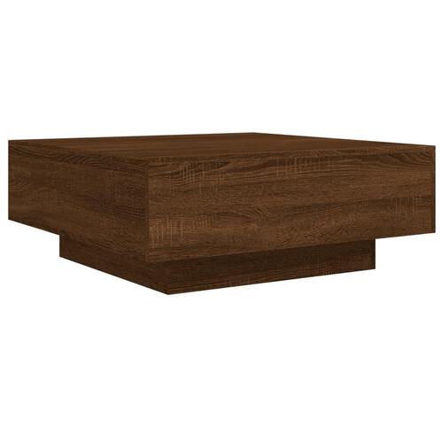 Sofabord 80x80x31 cm konstrueret træ brun egetræsfarve