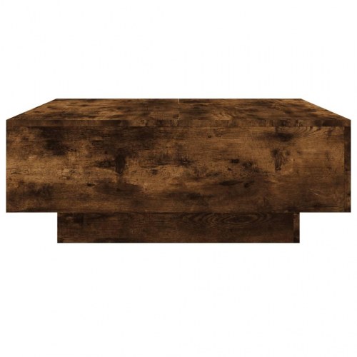 Sofabord 80×80×31 cm i konstrueret træ - røget egetræ