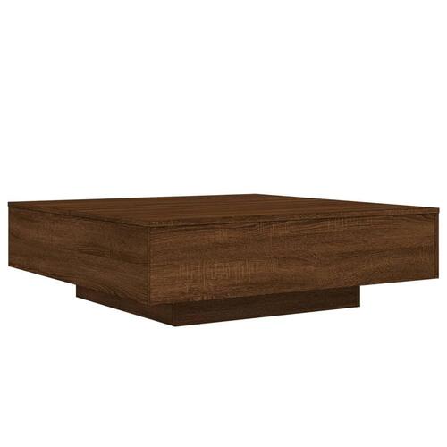 Sofabord 100x100x31 cm konstrueret træ brun egetræsfarve