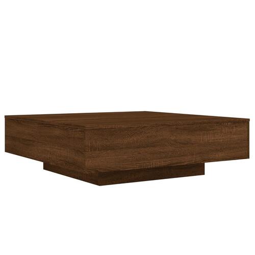 Sofabord 100x100x31 cm konstrueret træ brun egetræsfarve