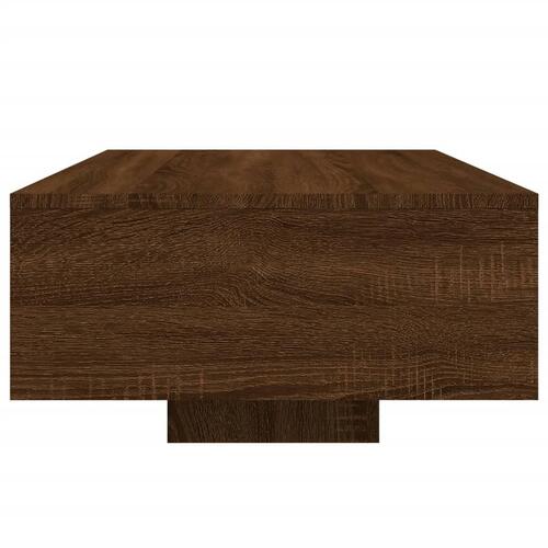 Sofabord med LED-lys 85x55x31 cm brun egetræsfarve