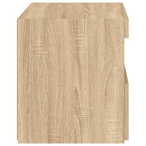 Sengebord med LED-lys 50x40x45 cm sonoma-eg
