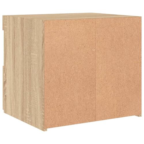 Sengebord med LED-lys 50x40x45 cm sonoma-eg