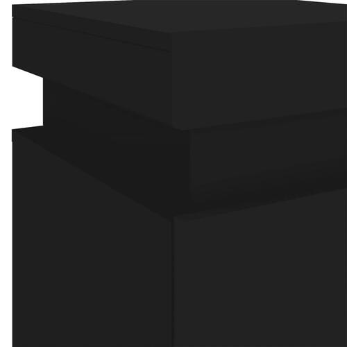 Sengeborde 2 stk. med LED-lys 35x39x55 cm sort