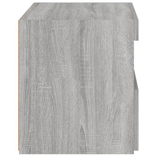 Sengebord med LED-lys 50x40x45 cm grå sonoma-eg