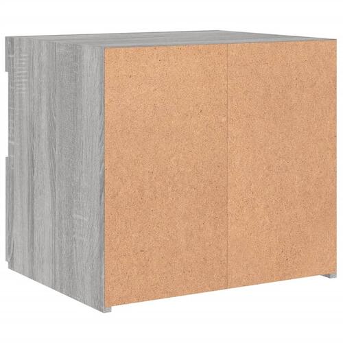 Sengebord med LED-lys 50x40x45 cm grå sonoma-eg