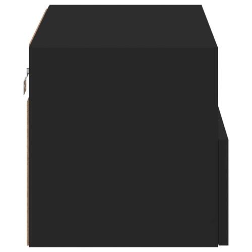 Væghængt tv-bord 60x30x30 cm konstrueret træ sort