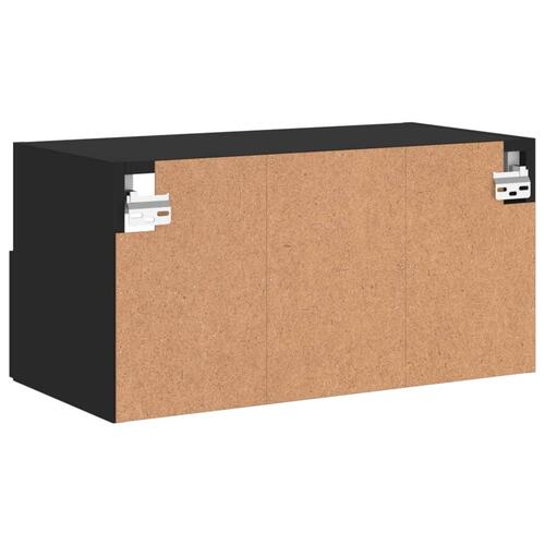Væghængt tv-bord 60x30x30 cm konstrueret træ sort