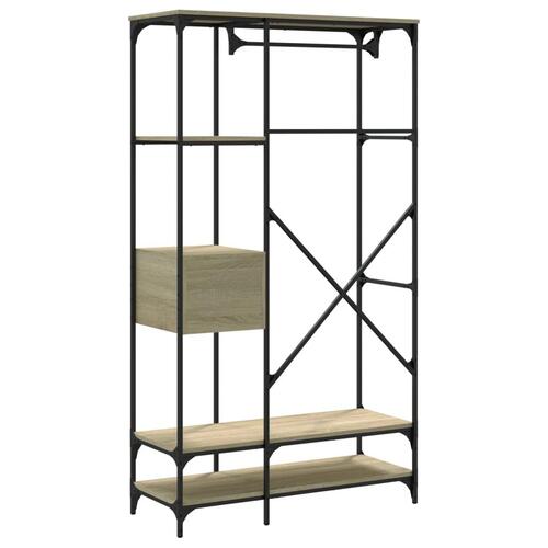 Klædeskab med skuffer 100x40x180 cm konstrueret træ sonoma-eg