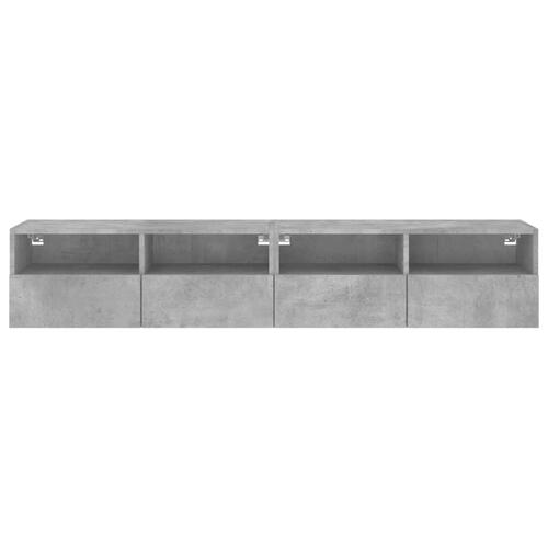 Væghængte tv-borde 2 stk. 80x30x30 cm konstrueret træ betongrå