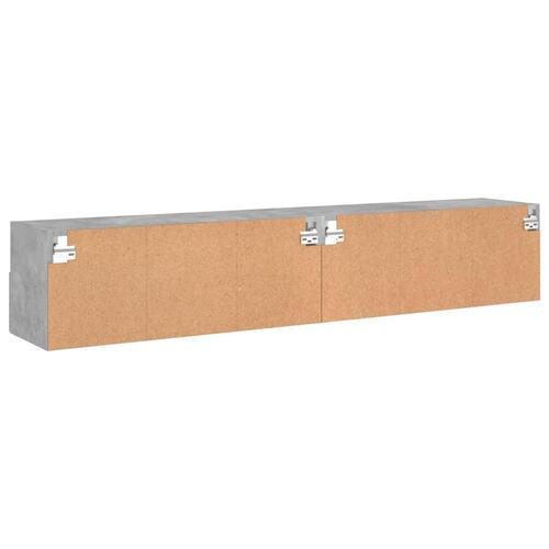 Væghængte tv-borde 2 stk. 80x30x30 cm konstrueret træ betongrå