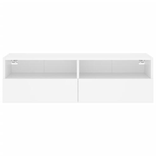 Væghængt tv-bord 100x30x30 cm konstrueret træ hvid