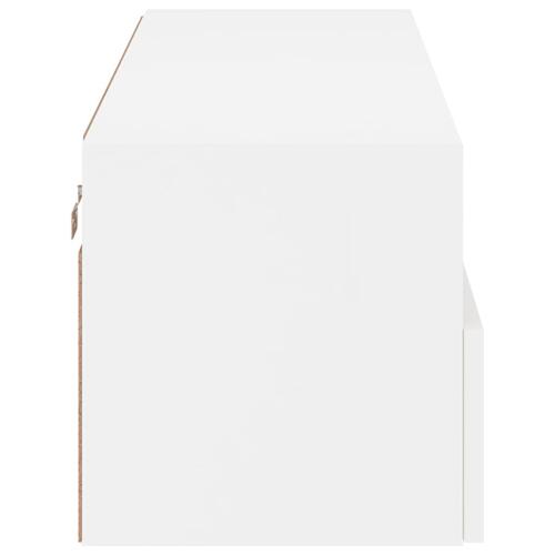 Væghængt tv-bord 100x30x30 cm konstrueret træ hvid