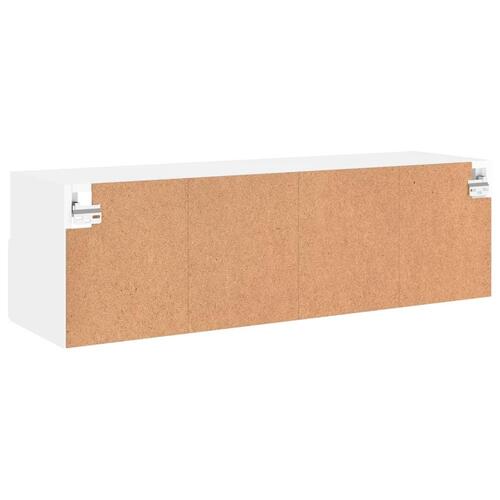Væghængt tv-bord 100x30x30 cm konstrueret træ hvid