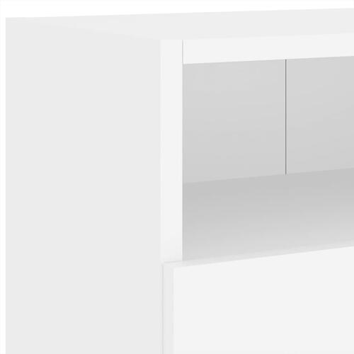 Væghængt tv-bord 100x30x30 cm konstrueret træ hvid