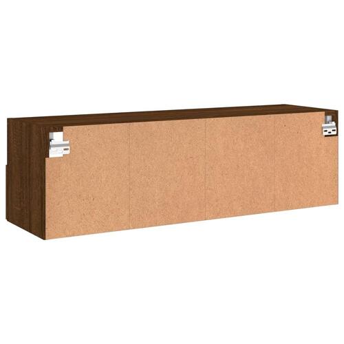 Væghængt tv-bord 100x30x30 cm konstrueret træ brunt eg