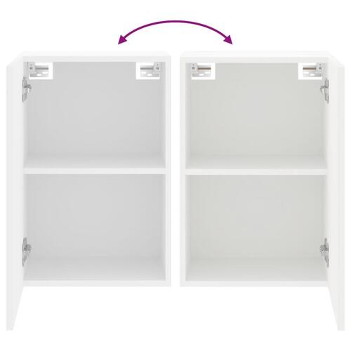 Væghængte tv-borde 2 stk. 40,5x30x60 cm konstrueret træ hvid