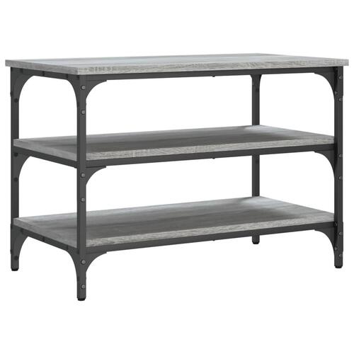 Skobænk 70x38,5x49 cm konstrueret træ grå sonoma-eg