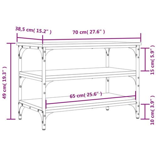 Skobænk 70x38,5x49 cm konstrueret træ grå sonoma-eg