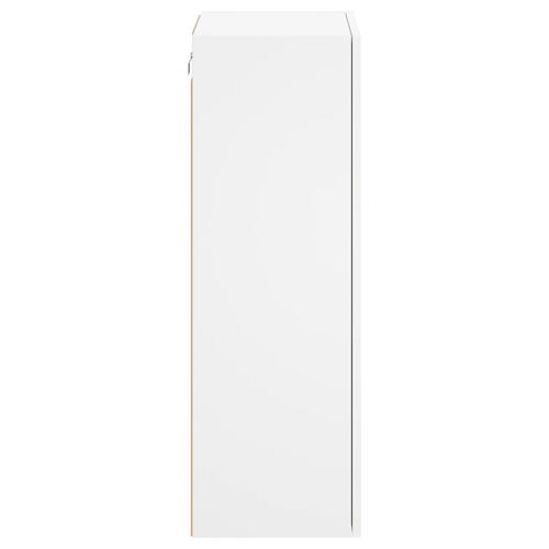 Væghængt tv-bord 40,5x30x90 cm konstrueret træ hvid