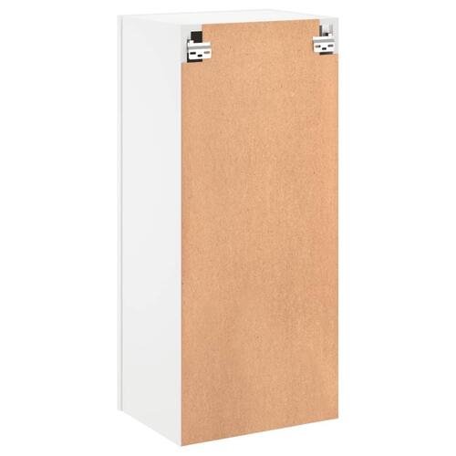Væghængt tv-bord 40,5x30x90 cm konstrueret træ hvid